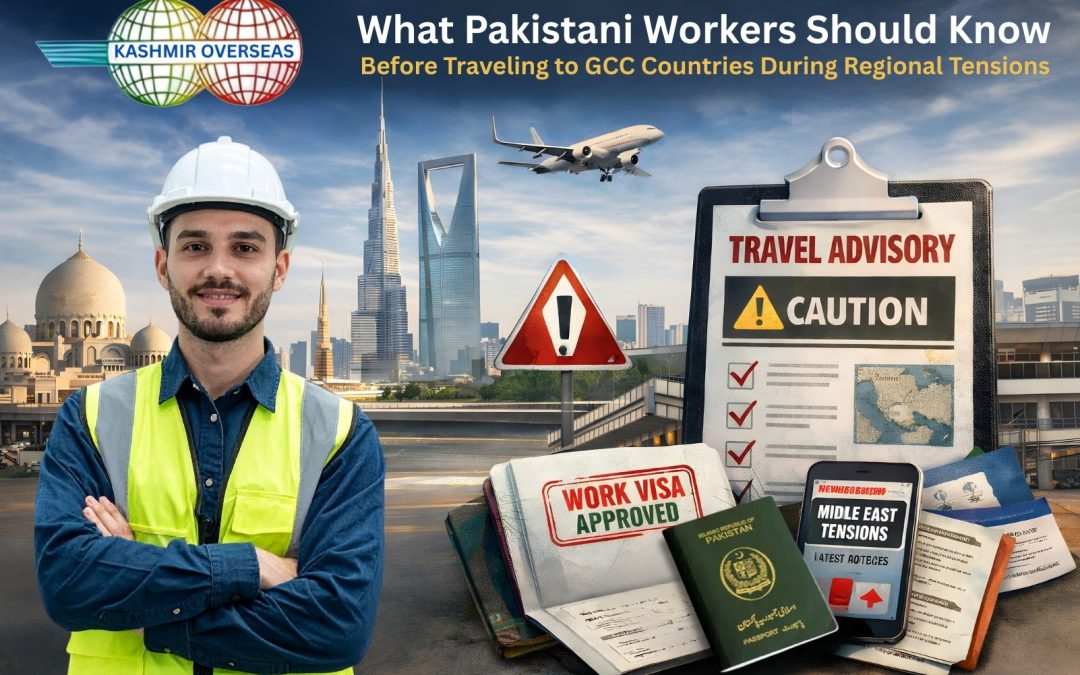 What Pakistani Workers Should Know Before Traveling to GCC Countries During Regional Tensions Overseas employment in Gulf countries has long been one of the most important economic opportunities for skilled and semi-skilled workers from Pakistan. Countries such as Saudi Arabia, United Arab Emirates, Qatar, Kuwait, Bahrain, and Oman continue to depend on international manpower to support their large-scale development projects, infrastructure expansion, and growing industries. However, during times of regional geopolitical tension, workers planning to travel abroad should stay informed, cautious, and properly prepared before departure. For Pakistani workers, preparation is not just about securing a job offer—it also involves understanding travel advisories, monitoring reliable news sources, maintaining communication with recruitment agencies, and ensuring documentation readiness. Organizations like Kashmir Overseas Employment Services (KOES)—one of Pakistan’s most experienced overseas employment agencies since 1976—play an essential role in guiding workers through every stage of the overseas recruitment process. If you are planning to work in the Gulf region, the following guidance will help you travel safely, stay informed, and remain prepared during uncertain regional conditions. 1. Always Check the Latest Travel Advisory Before Your Departure Before traveling to any country in the Gulf Cooperation Council region, it is important to verify the latest travel advisory issued by authorities and airlines. Regional tensions may sometimes affect • Air travel routes • Visa processing timelines • Immigration requirements • Entry regulations Checking travel advisories ensures that you are aware of any changes that may affect your departure schedule or entry procedures. Recruitment agencies like Kashmir Overseas also closely monitor such developments. Their expertise in overseas recruitment helps candidates stay updated about employer requirements and travel guidelines. Workers preparing for Gulf jobs should also review guides related to the overseas recruitment process, such as httpswww.kashmiroverseas.comhiring-recruitmentfrom-documentation-to-destination-simplifying-your-journey-to-the-middle-east This resource provides a useful overview of how candidates move from documentation preparation to final deployment. 2. Stay Updated with Reliable International News Sources During times of geopolitical tension, accurate information is extremely important. Unfortunately, many workers rely on unverified information circulating on social media or messaging apps. Instead, workers should follow trusted international news organizations that regularly report on Middle Eastern developments. Reliable sources include • BBC News • Al Jazeera • Reuters • Arab News • Gulf News These platforms provide verified updates on political developments, travel restrictions, and economic conditions in the Gulf region. Following credible media sources helps workers avoid misinformation and make informed decisions about travel and employment. 3. Stay in Regular Contact with Your Recruitment Agency A professional overseas recruitment agency acts as a communication bridge between employers and workers. Agencies monitor developments such as • Employer hiring updates • Visa processing timelines • Travel restrictions • Job deployment schedules Kashmir Overseas Employment Services has built a strong reputation for transparency and candidate support throughout the recruitment journey. Their structured recruitment process ensures candidates receive timely information and guidance at every stage. You can learn more about how recruitment agencies create value throughout the overseas hiring journey here httpswww.kashmiroverseas.comhiring-recruitmentwhere-kashmir-overseas-adds-value-complete-journey Maintaining communication with your recruiter helps ensure that your travel plans remain aligned with employer requirements. 4. Confirm That Your Visa and Job Offer Are Still Valid Before departure, workers should reconfirm that their • Work visa has been approved • Employment contract remains valid • Employer hiring timeline has not changed • Flight arrangements are confirmed Sometimes regional developments can cause minor delays in visa stamping or deployment scheduling. A quick confirmation from your recruitment agency ensures that your travel remains smooth and stress-free. For example, workers planning to travel to Saudi Arabia should also understand important work permit and employment rules httpswww.kashmiroverseas.comsaudi-arabia-main Understanding the employment framework helps workers prepare better before arrival. 5. Keep All Important Documents Ready and Accessible Proper documentation is one of the most critical aspects of overseas employment preparation. Before traveling, workers should keep the following documents ready • Valid passport • Work visa • Employment contract • Medical certificate • Police clearance certificate • Recruitment agency contact information • Employer contact details Keeping both physical and digital copies of documents is highly recommended. Workers can also review the official documentation checklist provided by Kashmir Overseas httpswww.kashmiroverseas.comdocument-checklist-for-overseas-employment-a-comprehensive-guide This checklist helps candidates avoid last-minute complications during travel. 6. Save Emergency Contact Numbers Before Traveling Before departure, workers should store important emergency contact details on their mobile phones. Important contacts include • Recruitment agency office • Employer HR representative • Pakistani embassy in the destination country • Local emergency services These contacts provide support in case of unexpected travel disruptions or workplace issues. Having emergency contacts available ensures workers can quickly seek assistance if required. 7. Monitor Airline and Airport Announcements Airlines occasionally adjust flight routes or schedules due to regional conditions. Therefore, workers traveling to Gulf countries should regularly monitor • Airline notifications • Airport announcements • Flight confirmation emails • Travel alerts Being aware of schedule changes can help avoid unnecessary stress at the airport. Workers traveling to Gulf destinations should also stay informed about job opportunities and labor market developments in these countries. For example, insights into workforce demand can be found here httpswww.kashmiroverseas.comhiring-recruitmentmanpower-in-pakistan-for-saudi-arabia-top-skills-in-demand Understanding employer demand helps candidates plan their careers more effectively. 8. Avoid Rumors and Unverified Social Media Information One of the biggest challenges during regional tensions is the spread of rumors and misinformation. Many unverified claims circulate on • WhatsApp groups • Facebook posts • Informal community discussions Relying on such information can create unnecessary fear and confusion. Instead, workers should always verify information through reliable sources such as • International news organizations • Official government announcements • Recruitment agencies What Pakistani Workers Should Know Before Traveling to GCC Countries During Regional Tensions Overseas employment in Gulf countries has long been one of the most important economic opportunities for skilled and semi-skilled workers from Pakistan. Countries such as Saudi Arabia, United Arab Emirates, Qatar, Kuwait, Bahrain, and Oman continue to depend on international manpower to support their large-scale development projects, infrastructure expansion, and growing industries. However, during times of regional geopolitical tension, workers planning to travel abroad should stay informed, cautious, and properly prepared before departure. For Pakistani workers, preparation is not just about securing a job offer—it also involves understanding travel advisories, monitoring reliable news sources, maintaining communication with recruitment agencies, and ensuring documentation readiness. Organizations like Kashmir Overseas Employment Services (KOES)—one of Pakistan’s most experienced overseas employment agencies since 1976—play an essential role in guiding workers through every stage of the overseas recruitment process. If you are planning to work in the Gulf region, the following guidance will help you travel safely, stay informed, and remain prepared during uncertain regional conditions. 1. Always Check the Latest Travel Advisory Before Your Departure Before traveling to any country in the Gulf Cooperation Council region, it is important to verify the latest travel advisory issued by authorities and airlines. Regional tensions may sometimes affect • Air travel routes • Visa processing timelines • Immigration requirements • Entry regulations Checking travel advisories ensures that you are aware of any changes that may affect your departure schedule or entry procedures. Recruitment agencies like Kashmir Overseas also closely monitor such developments. Their expertise in overseas recruitment helps candidates stay updated about employer requirements and travel guidelines. Workers preparing for Gulf jobs should also review guides related to the overseas recruitment process, such as httpswww.kashmiroverseas.comhiring-recruitmentfrom-documentation-to-destination-simplifying-your-journey-to-the-middle-east This resource provides a useful overview of how candidates move from documentation preparation to final deployment. 2. Stay Updated with Reliable International News Sources During times of geopolitical tension, accurate information is extremely important. Unfortunately, many workers rely on unverified information circulating on social media or messaging apps. Instead, workers should follow trusted international news organizations that regularly report on Middle Eastern developments. Reliable sources include • BBC News • Al Jazeera • Reuters • Arab News • Gulf News These platforms provide verified updates on political developments, travel restrictions, and economic conditions in the Gulf region. Following credible media sources helps workers avoid misinformation and make informed decisions about travel and employment. 3. Stay in Regular Contact with Your Recruitment Agency A professional overseas recruitment agency acts as a communication bridge between employers and workers. Agencies monitor developments such as • Employer hiring updates • Visa processing timelines • Travel restrictions • Job deployment schedules Kashmir Overseas Employment Services has built a strong reputation for transparency and candidate support throughout the recruitment journey. Their structured recruitment process ensures candidates receive timely information and guidance at every stage. You can learn more about how recruitment agencies create value throughout the overseas hiring journey here httpswww.kashmiroverseas.comhiring-recruitmentwhere-kashmir-overseas-adds-value-complete-journey Maintaining communication with your recruiter helps ensure that your travel plans remain aligned with employer requirements. 4. Confirm That Your Visa and Job Offer Are Still Valid Before departure, workers should reconfirm that their • Work visa has been approved • Employment contract remains valid • Employer hiring timeline has not changed • Flight arrangements are confirmed Sometimes regional developments can cause minor delays in visa stamping or deployment scheduling. A quick confirmation from your recruitment agency ensures that your travel remains smooth and stress-free. For example, workers planning to travel to Saudi Arabia should also understand important work permit and employment rules httpswww.kashmiroverseas.comsaudi-arabia-main Understanding the employment framework helps workers prepare better before arrival. 5. Keep All Important Documents Ready and Accessible Proper documentation is one of the most critical aspects of overseas employment preparation. Before traveling, workers should keep the following documents ready • Valid passport • Work visa • Employment contract • Medical certificate • Police clearance certificate • Recruitment agency contact information • Employer contact details Keeping both physical and digital copies of documents is highly recommended. Workers can also review the official documentation checklist provided by Kashmir Overseas httpswww.kashmiroverseas.comdocument-checklist-for-overseas-employment-a-comprehensive-guide This checklist helps candidates avoid last-minute complications during travel. 6. Save Emergency Contact Numbers Before Traveling Before departure, workers should store important emergency contact details on their mobile phones. Important contacts include • Recruitment agency office • Employer HR representative • Pakistani embassy in the destination country • Local emergency services These contacts provide support in case of unexpected travel disruptions or workplace issues. Having emergency contacts available ensures workers can quickly seek assistance if required. 7. Monitor Airline and Airport Announcements Airlines occasionally adjust flight routes or schedules due to regional conditions. Therefore, workers traveling to Gulf countries should regularly monitor • Airline notifications • Airport announcements • Flight confirmation emails • Travel alerts Being aware of schedule changes can help avoid unnecessary stress at the airport. Workers traveling to Gulf destinations should also stay informed about job opportunities and labor market developments in these countries. For example, insights into workforce demand can be found here httpswww.kashmiroverseas.comhiring-recruitmentmanpower-in-pakistan-for-saudi-arabia-top-skills-in-demand Understanding employer demand helps candidates plan their careers more effectively. 8. Avoid Rumors and Unverified Social Media Information One of the biggest challenges during regional tensions is the spread of rumors and misinformation. Many unverified claims circulate on • WhatsApp groups • Facebook posts • Informal community discussions Relying on such information can create unnecessary fear and confusion. Instead, workers should always verify information through reliable sources such as • International news organizations • Official government announcements • Recruitment agencies By following trusted information channels, workers can stay informed without being influenced by false reports. 9. Understand Your Rights as an Overseas Worker Before leaving Pakistan, workers should clearly understand the terms of their employment. Important aspects include • Salary structure • Working hours • Accommodation arrangements • Medical coverage • Contract duration Reading the employment contract carefully ensures that workers know their rights and responsibilities. Candidates should also understand important aspects of overseas job contracts, which are explained here httpswww.kashmiroverseas.comhiring-recruitmentwhat-to-consider-before-you-sign-your-employment-contract Understanding contractual terms protects workers from misunderstandings and ensures transparency. 10. Stay Calm and Follow Official Instructions Even during regional tensions, most Gulf countries continue normal economic activity and business operations. Large development projects, construction work, healthcare services, and industrial operations continue to require skilled manpower. For example, major infrastructure and development initiatives continue in Saudi Arabia, creating long-term employment opportunities for international workers. You can learn more about the scale of these opportunities here httpswww.kashmiroverseas.comhiring-recruitmentsaudi-mega-projects-2026-a-massive-recruitment-wave-for-pakistani-talent Staying calm and following official guidance ensures that workers remain focused on their long-term career goals. 11. Keep Your Family Informed About Your Travel Plans Before leaving Pakistan, workers should share important travel details with their family members. Information to share includes • Flight details • Employer contact information • Accommodation address • Recruitment agency contact details Keeping family members informed ensures that they can remain in touch and provide support if necessary. This also gives peace of mind to families whose loved ones are traveling abroad for work. 12. Prepare Yourself for Possible Delays Occasionally, geopolitical developments can temporarily affect • Visa processing timelines • Flight schedules • Recruitment procedures Workers should remain patient and flexible in such situations. Professional recruitment agencies like Kashmir Overseas continuously monitor developments and coordinate with employers to ensure deployments proceed smoothly whenever conditions allow. In the long term, the Gulf region continues to offer strong employment opportunities for Pakistani professionals and skilled workers. For example, workers interested in opportunities in the United Arab Emirates can explore insights here httpswww.kashmiroverseas.comuaeuae-the-land-of-opportunities-for-pakistani-professionals The Role of Kashmir Overseas in Supporting Pakistani Workers Since its establishment in 1976, Kashmir Overseas Employment Services has helped thousands of Pakistani professionals and skilled workers secure international employment opportunities. With official recognition from the Government of Pakistan and the Bureau of Emigration & Overseas Employment, KOES maintains a strong reputation for • Transparent recruitment processes • Employer verification • Candidate preparation • Skill assessment • Overseas deployment coordination The organization serves employers across multiple countries including • Saudi Arabia • UAE • Qatar • Kuwait • Bahrain • Oman • Japan By combining industry expertise with structured recruitment processes, KOES acts as a reliable bridge between global employers and Pakistani manpower. Final Thoughts Preparation and Awareness Are the Keys to Safe Overseas Employment Working abroad offers life-changing opportunities for Pakistani workers and their families. Gulf countries remain among the most important destinations for overseas employment due to their strong economies and large development projects. However, during periods of regional tension, preparation and awareness become even more important. Workers planning to travel to Gulf countries should • Follow trusted international news sources • Stay in touch with recruitment agencies • Keep documents ready • Verify travel and visa details • Remain patient and informed With proper preparation and guidance from experienced recruitment organizations like Kashmir Overseas, Pakistani workers can continue to pursue international career opportunities with confidence. 9. Understand Your Rights as an Overseas Worker Before leaving Pakistan, workers should clearly understand the terms of their employment. Important aspects include • Salary structure • Working hours • Accommodation arrangements • Medical coverage • Contract duration Reading the employment contract carefully ensures that workers know their rights and responsibilities. Candidates should also understand important aspects of overseas job contracts, which are explained here httpswww.kashmiroverseas.comhiring-recruitmentwhat-to-consider-before-you-sign-your-employment-contract Understanding contractual terms protects workers from misunderstandings and ensures transparency. 10. Stay Calm and Follow Official Instructions Even during regional tensions, most Gulf countries continue normal economic activity and business operations. Large development projects, construction work, healthcare services, and industrial operations continue to require skilled manpower. For example, major infrastructure and development initiatives continue in Saudi Arabia, creating long-term employment opportunities for international workers. You can learn more about the scale of these opportunities here httpswww.kashmiroverseas.comhiring-recruitmentsaudi-mega-projects-2026-a-massive-recruitment-wave-for-pakistani-talent Staying calm and following official guidance ensures that workers remain focused on their long-term career goals. 11. Keep Your Family Informed About Your Travel Plans Before leaving Pakistan, workers should share important travel details with their family members. Information to share includes • Flight details • Employer contact information • Accommodation address • Recruitment agency contact details Keeping family members informed ensures that they can remain in touch and provide support if necessary. This also gives peace of mind to families whose loved ones are traveling abroad for work. 12. Prepare Yourself for Possible Delays Occasionally, geopolitical developments can temporarily affect • Visa processing timelines • Flight schedules • Recruitment procedures Workers should remain patient and flexible in such situations. Professional recruitment agencies like Kashmir Overseas continuously monitor developments and coordinate with employers to ensure deployments proceed smoothly whenever conditions allow. In the long term, the Gulf region continues to offer strong employment opportunities for Pakistani professionals and skilled workers. For example, workers interested in opportunities in the United Arab Emirates can explore insights here httpswww.kashmiroverseas.comuaeuae-the-land-of-opportunities-for-pakistani-professionals The Role of Kashmir Overseas in Supporting Pakistani Workers Since its establishment in 1976, Kashmir Overseas Employment Services has helped thousands of Pakistani professionals and skilled workers secure international employment opportunities. With official recognition from the Government of Pakistan and the Bureau of Emigration & Overseas Employment, KOES maintains a strong reputation for • Transparent recruitment processes • Employer verification • Candidate preparation • Skill assessment • Overseas deployment coordination The organization serves employers across multiple countries including • Saudi Arabia • UAE • Qatar • Kuwait • Bahrain • Oman • Japan By combining industry expertise with structured recruitment processes, KOES acts as a reliable bridge between global employers and Pakistani manpower. Final Thoughts Preparation and Awareness Are the Keys to Safe Overseas Employment Working abroad offers life-changing opportunities for Pakistani workers and their families. Gulf countries remain among the most important destinations for overseas employment due to their strong economies and large development projects. However, during periods of regional tension, preparation and awareness become even more important. Workers planning to travel to Gulf countries should • Follow trusted international news sources • Stay in touch with recruitment agencies • Keep documents ready • Verify travel and visa details • Remain patient and informed With proper preparation and guidance from experienced recruitment organizations like Kashmir Overseas, Pakistani workers can continue to pursue international career opportunities with confidence.